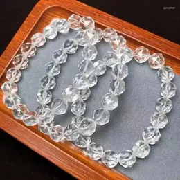 Figurine decorative Bracciale unità uno da 10 mm Gioielli di moda con perline sfaccettate curative naturali all'ingrosso di cristallo di quarzo trasparente per regalo