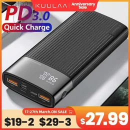 Банки питания для мобильных телефонов KUULAA Power Bank 20000 мАч QC PD 3.0 PowerBank с быстрой зарядкой PowerBank 20000 мАч Внешнее USB-зарядное устройство для iPhone 15 14C24320