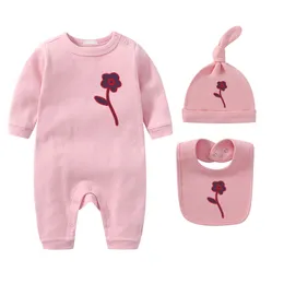 Designer di lusso tuta in cotone per bambini set pagliaccetto tute per bambini neonati neonati vestiti di fiori ragazzi ragazza tuta abbigliamento set per bambini