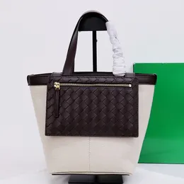 Designer-Top-Tragetasche aus gewebtem Leder, modische Damentasche, schwarze gewebte Tasche, wendbare Canvas-Einkaufstasche, luxuriöse Reisetasche, Geldbörse für Mutter und Kind