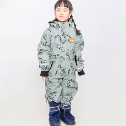 Boots Children Ski Suit for Boys Girls Winter Outdoor Snowboarding OnePiece Suit