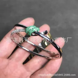 AA Designer Charm Bangle Bracelet TifanT Love Precision Twisted Rope Knot Diamond Set V Gold Double Layer Wrapped Rope Bracelet Simple Sweet 8O5R