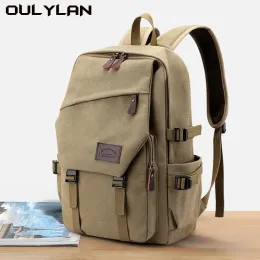 Sacos Oulylan 15,6 polegadas Grande Capacidade Mochila Homem Saco de Viagem Montanhismo Mochila Masculino Bagagem Lona Balde Sacos de Ombro