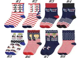 성인 중간 Maga Trump Letter Stockings Striped Stars US Flag Knit Sports Socks Stockings 힙합 Maga Sock ZZA2267 50P3247670