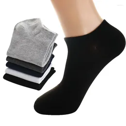 Herrstrumpor 5pairs/Lot Spring Summer Men Bomulls fotled för affärssammare fasta färger korta meias manliga sockens tofflor