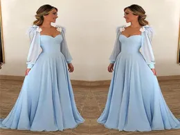 Elegant axelbandslös lång chiffon prom klänningar charmiga blommor puffhylsa prom klänningar aline festklänningar vestidos de gala8115010