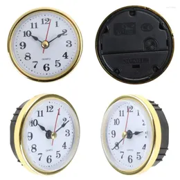 Wall Clocks Mini Clock Insert 2-1/2Inch 65mm Round Movement White Face Golden/Silver Tone Arabic Numerals Head For Home