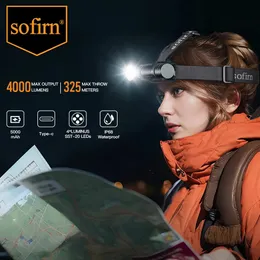 Sofirn HS41ヘッドランプ4000LM 21700 USB C Power Bank Flashlight SST20 LED Torch Indicator Magnetic Tail 240306