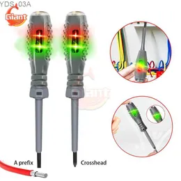 Current Meters 12-220V Voltage Tester Pen AC/DC Induction Power Detector Screwdriver Test Pencil Red/Green Indicator Electricians Tester Tools 240320