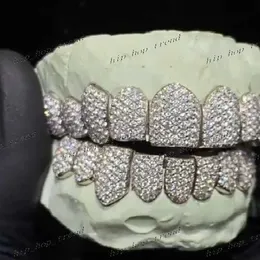 وصول جديد Grillz أسنان مخصصة 8 أعلى 8 أسفل Moissanite المثلج bling شواء الأسنان شواء الهيب هوب الأسنان