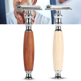 Razor Classic Men Antiskid drewno rączka podwójna ostrze golarka vintage w stylu manualna manualna manualna manualna golenie