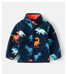 Jackets Children 's Printed Fleece 재킷 소년과 여자의 따뜻한 가을 겨울 착용 가디건 콜라와 쌍