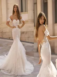 Berta 2020 New Mermaid Wedding Dresses Sweetheart Lace Homes Bridals Sweep Train Sexy Backless Beach Vestidos de Noiva 206371195