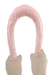 44 cm długie podwójne dildo Realistyczne podwójne zakończenie dildo anal viginal Fałszywe penis lesbijskie zabawki seksu wibratorowe zabawki seksualne dla kobiet Y19172204