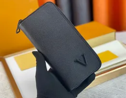 Portafogli firmati da uomo di lusso Portafoglio Zippy classico fiore lettera cerniera porta carte lunghi alta qualità moda maschile Pochette piccola in grafite con scatola originale