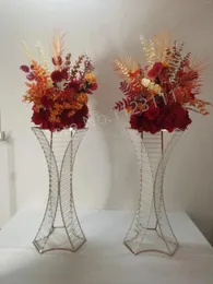 Portacandele 4 pezzi Decorazione per eventi Vasi per fiori in oro Centrotavola geometrico Forniture per feste