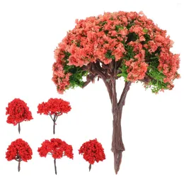 Dekorativa blommor 6st Model Trees Miniature Train Railways Architecture Tree Railroad For DIY Craft Landsy Landscape (blandat mönster)