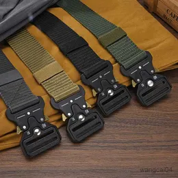Belts Mens Belt Outdoor Hunting Tactical Belt Multi-Function Buckle Nylon Belt High Quality Marine Corps Canvas Belt Plastic Buckle