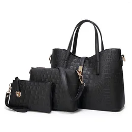 Shoulder Bags 2024 Women's Bag Fashion Trend Crocodile Pattern Handbag 3pcs/set Top Quality Crossbody Tote