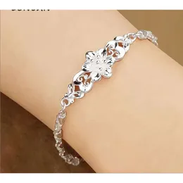Braccialetti di alta qualità puro 100% 999 sterling argento farfalle braccialetto femminile fiori cavi moda semplici amanti miglior regalo 15 + 2,5 cm