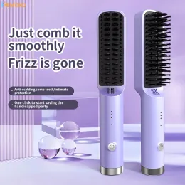 Ferri da stiro Spazzola per capelli ricaricabile Pettine caldo portatile che raddrizza Pettine per raddrizzare la cura wireless agli ioni negativi alla moda