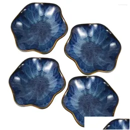 Pratos Pratos 4 Pcs Molho de Soja Prato Vinagre Tigela Sushi Dip Mini Aperitivo Placa Drop Delivery Home Jardim Cozinha Jantar Bar Dinnerwa Dhevi