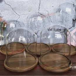 Bottles Diameter 25cm Different Height 30cm 35cm 40cm 45cm Glass Dome Deocration Antique Base Cover Wedding Souvenir Birthday Gift