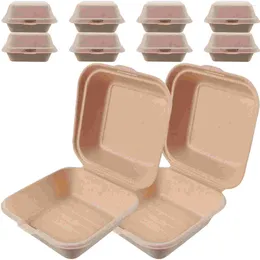 Take Out Containers 50 Pcs Burgers Packing Boxes Food Container Sandwich Dessert Holder Takeout Packaging Hamburgers Versatile Storage