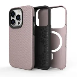 Dreieckige magnetische stoßfeste Hüllen für iPhone 15 14 Plus 13 12 11 Pro Max Samsung S24 S23 Plus Ultra Hybrid TPU PC Hard Back Cover Case