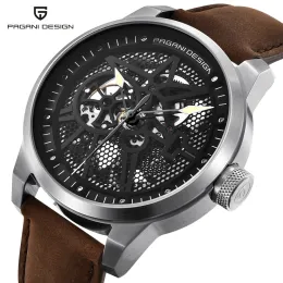 Uhren, 52 mm, Pagani Design, automatische große Herrenuhr G3265z, Uhrwerk, Lederarmband, spezielles Design, cooler Stil, hohe Qualität