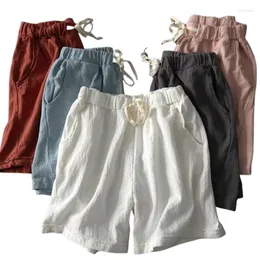 Kvinnors shorts plus size Cotton Linen Slim Women Summer Loos