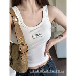 Autumn and winter pure cotton small letter printed double-sided vest with casual design elastic band chest pad versatile for travel simple and sporty