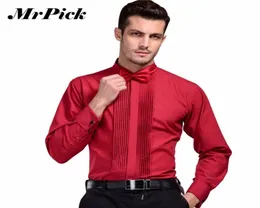 Cała 2016 nowa francuska mankietowa koszula Men039S Business Casual Shirts Dresson Sukni