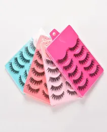 5pairs falska ögonfransar Set Hand Made Crisscross Eye Lash Extension Tools False Strip Lashes Beauty Essentials 4 Colors3883388