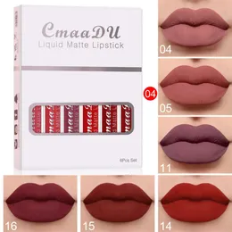 CmaaDu 6PcsSet Matte Nonstick Cup Waterproof Lipstick LongLasting Liquid Pigmented Lip Gloss Maquillajes Para Mujer DC05 240311