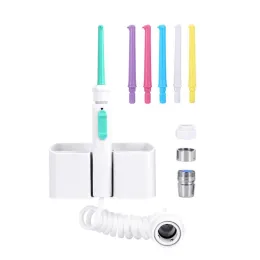 Irrigators Water Flosser Portable Dental Oral Irrigator Dental Spa Water Floss Oral Irrigator Faucet with 6 Colorful Teeth Cleaner Heads