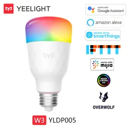 Control Yeelight Smart LED Color Bulb W3 Multicolor Atmosphere Lamp 900lm 8W App Voice Control Work with Google Home Alexa IFTTT Mijia