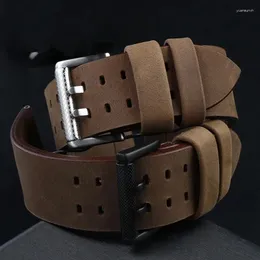 Oglądaj zespoły oryginalny skórzany pasek na 1879 1940 1920 1925 1927 Watch Band Sports Brown Cowhide Branslet Bracelet Band 26 mm