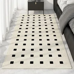 Carpets Black And White Plaid Bedside Sofa Tea Table Bed Front Non-Slip Chair Floor Mat