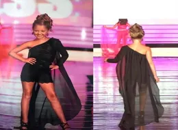 2019 Black Girl Pageant Dress One Shoulder Chiffon 레이스 아플리케이드 작은 어린이 생일 파티 드레스 케이프 꽃 소녀 드레스 레드1205482