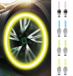 Gadget talade LED -bilcykelhjul Ljus däckdäckventilkåpor Hjul Spokes Ledlights1829125