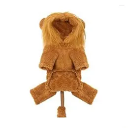 Dog Apparel Lion Costume Pet Clothes For Party Simation Pets Outfits Cosplay Hoodie Cat Easy Install Drop Delivery Home Garden Suppli Dhbzu