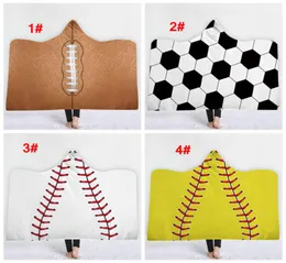 8 Stile Dicke Sport-Thema-Kapuzenhandtücher Fußball-Badetuch Swadding Baseball-Basketball-Fußball-Form-Badetuch Softbal9718260