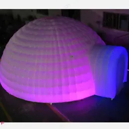 grossist utomhusaktiviteter 8m 26ft diameter uppblåsbar igloo kupol tält med LED -ljusvit strukturverkstad för evenemangsfestbröllop