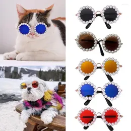 Hundkläder 1Pair Cat Solglasögon Pearl Glaesses Pet Glasses Fashion Pos Props Accessories Lovely Eye Wear Supplies