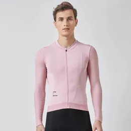 SPEXCEL Pro Langarm-Radtrikot für den Sommer, leichtes Gewebe, niedriges Kragendesign mit leichtem Mesh für Herren 240318