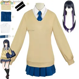 Cosplay Anime Costumes Mieruko Chan Yotsuya Miko Rollspelande jk japansk skol uniform huva skjorta peruk söt kaii halloween setc24320