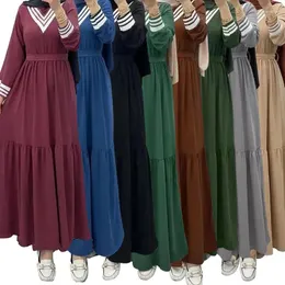 Abiti casual Abaya larghi per le donne Femme Musulmane Dubai Abaya Caftano Turchia Islam Abito musulmano Caftano Tinta unita con cintura Abiti