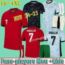 FÃS Jogador 24 25 Portuguesa Portugal Futebol Jerseys FERNANDES RONALDO Cristiano Portugieser 2024 Euro Cup Team B.FERNANDES JOAO FELIX Camisa de futebol Homens Crianças