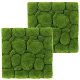 Decorative Flowers 2 Pcs Simulated Moss Decoration Plant Mini Garden Artificial Micro Landscape Pad Lawn Silk Cotton Scene